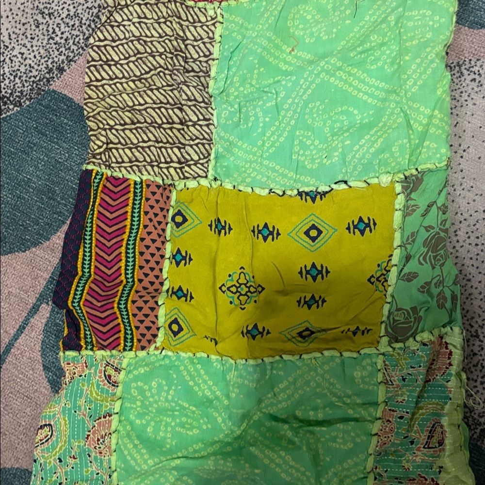 Patchwork Wide leg Pants One Size - Picture 5 of 5